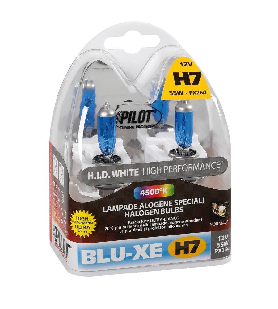 COPPIA LAMPADE H7"BLU-XE"12V.55W PILOT  58186