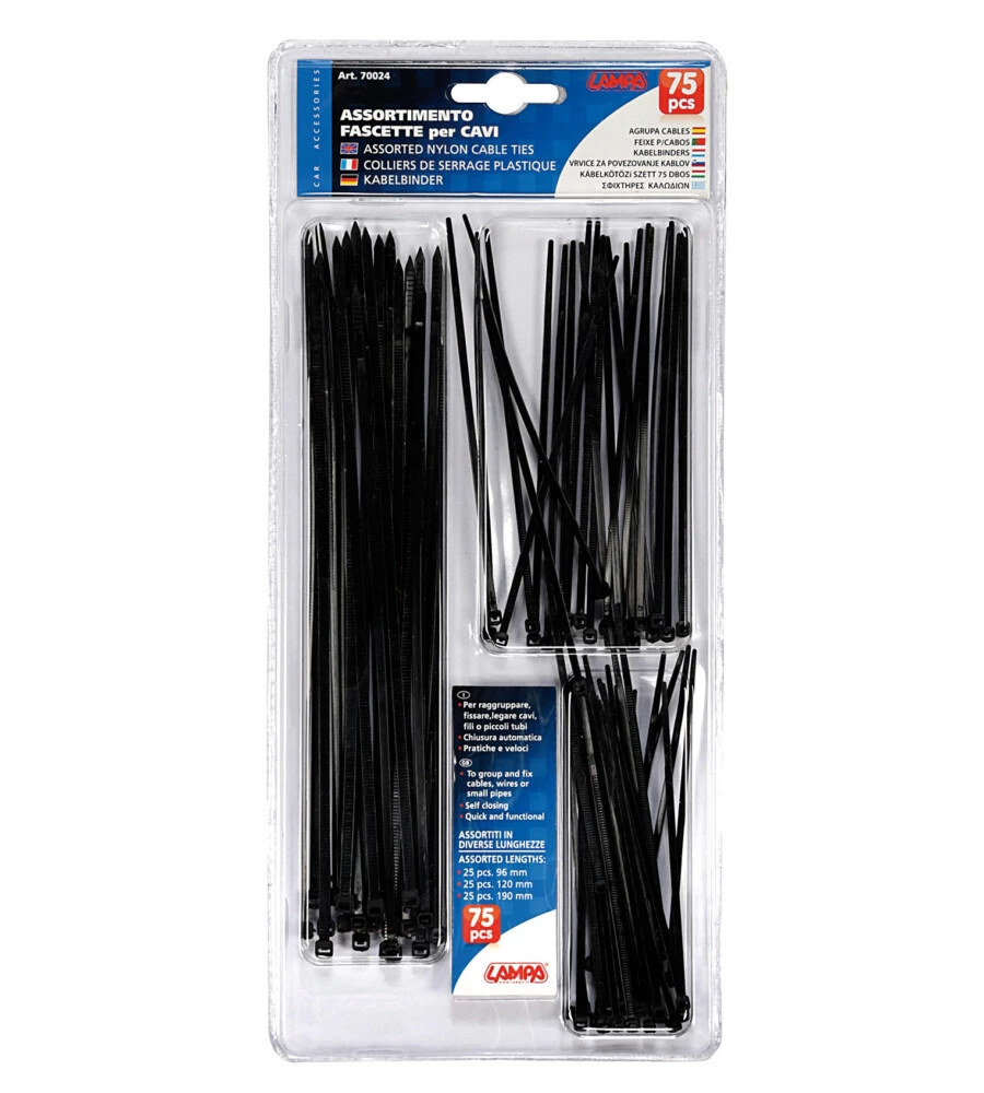 KIT FASCETTE 75 PEZZI ASSORTITI  70024