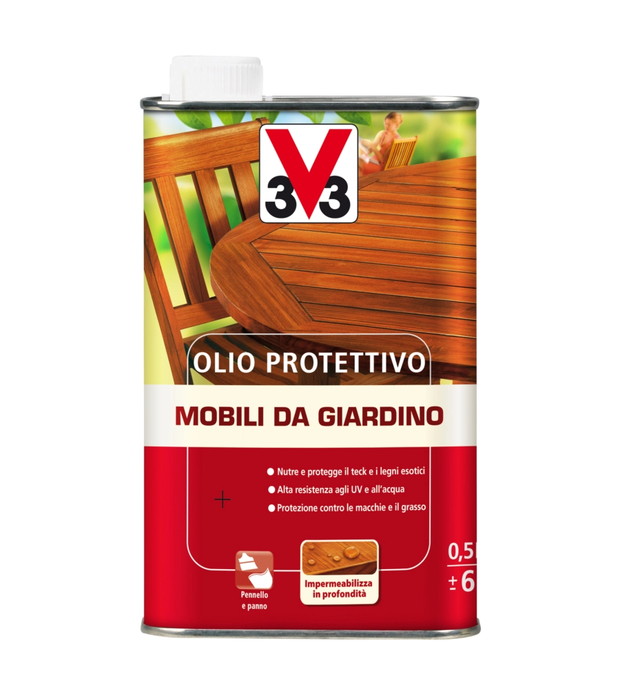 OLIO PROTETTIVO MOBILI DA GIARDINO, INCOLORE - 0,5 LITRI