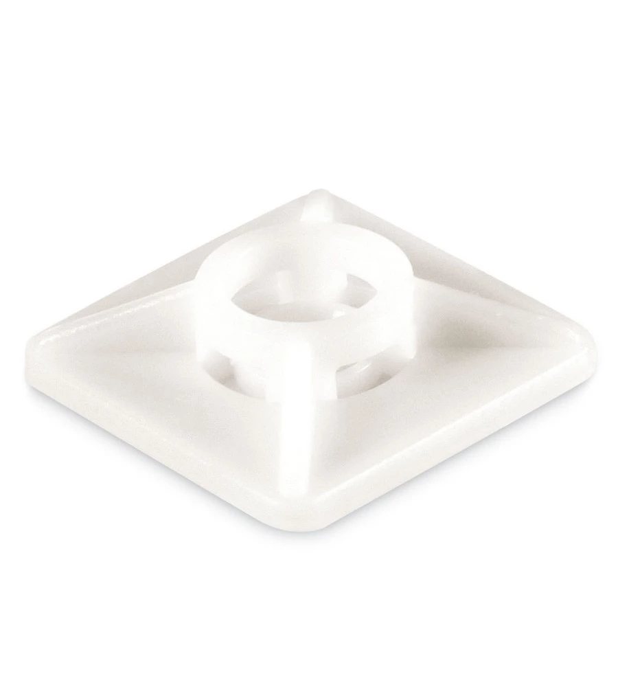 POLY POOL - 20 SUPPORTI ADESIVI PER FASCETTE CON LARGHEZZA MASSIMA DI 4,8 MM BIANCHI