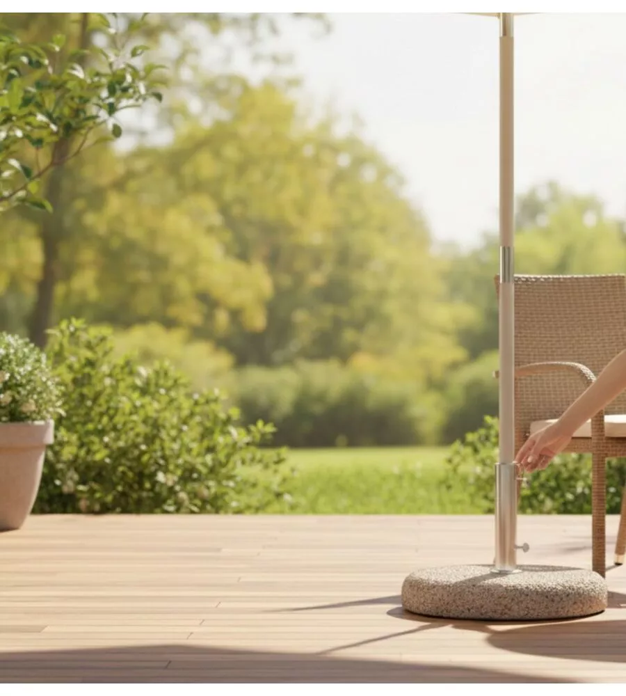 BASE PER OMBRELLONE ROTONDA IN GHIAIA PER PALO Ø 38 MM