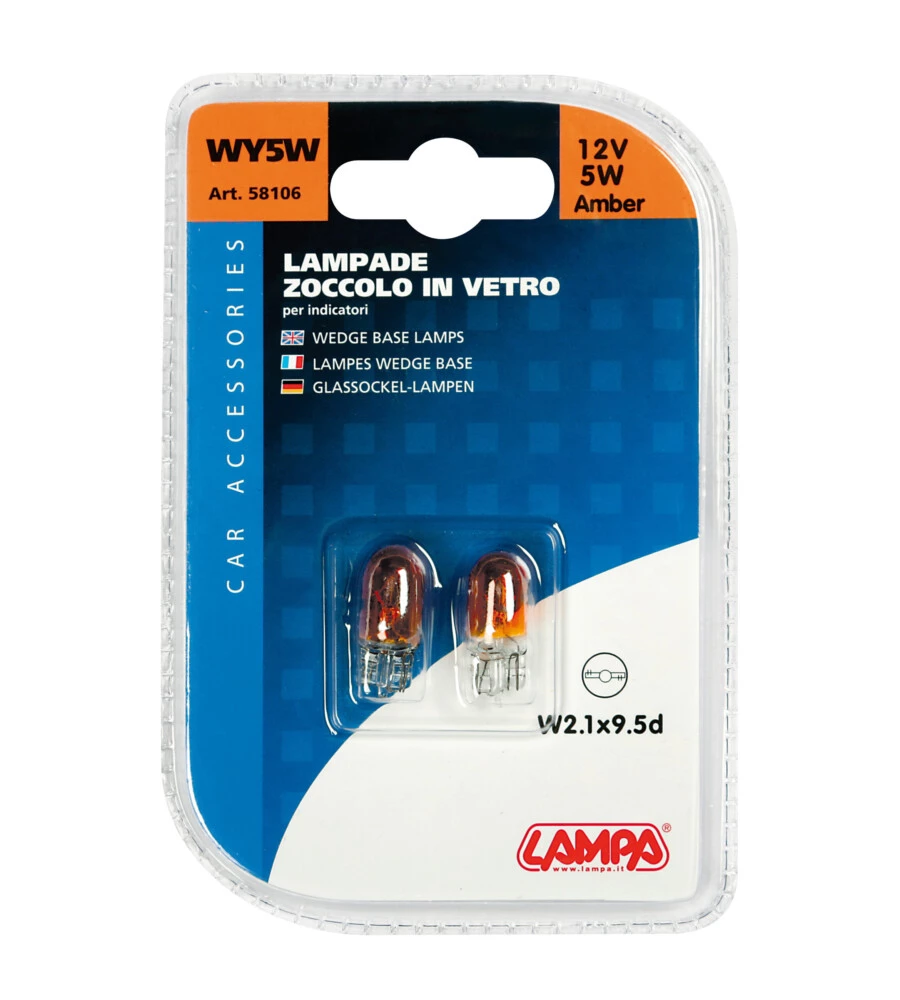 COPPIA LAMPADE 12V W2 1X9 5D 5W ARAN  58106