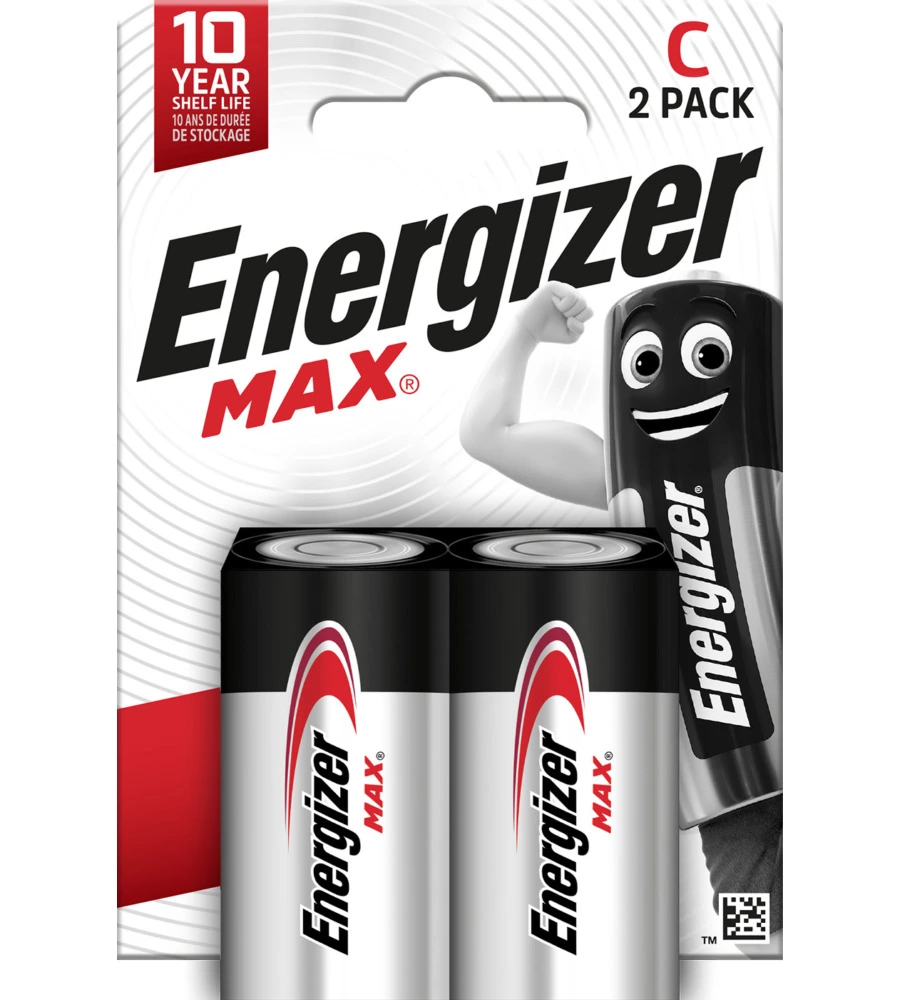 BATTERIE ALCALINE ENERGIZER "MAX" C 2 PEZZI