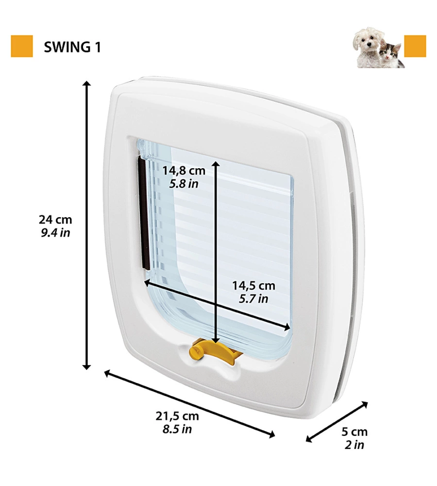 PORTINA BASCULANTE PER GATTI E PICCOLI CANI "SWING 1", 21,5 X 5 X H 24 CM- FERPLAST