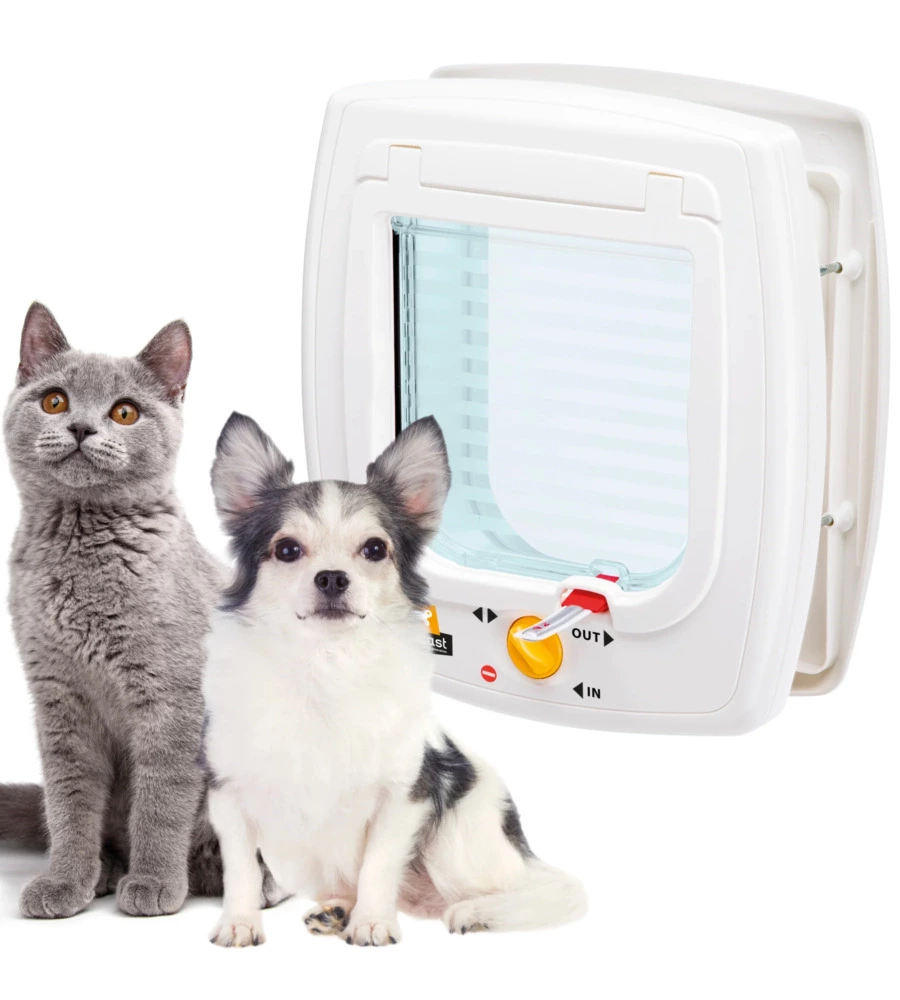 PORTINA PER GATTI E PICCOLI CANI FERPLAST "SWING 5" CON CHIUSURA 4 VIE E PROTEZIONE ARIA IN PLASTICA BIANCO 22,5X9,6X25,2 CM