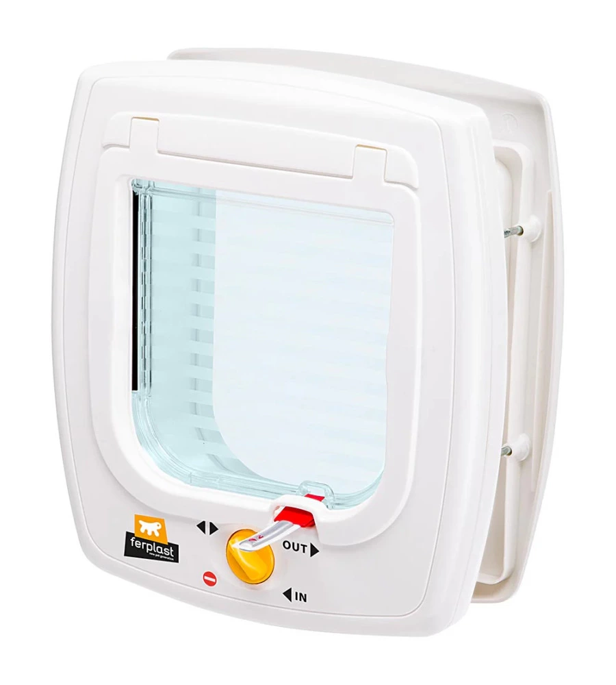 PORTINA PER GATTI E PICCOLI CANI FERPLAST "SWING 5" CON CHIUSURA 4 VIE E PROTEZIONE ARIA IN PLASTICA BIANCO 22,5X9,6X25,2 CM