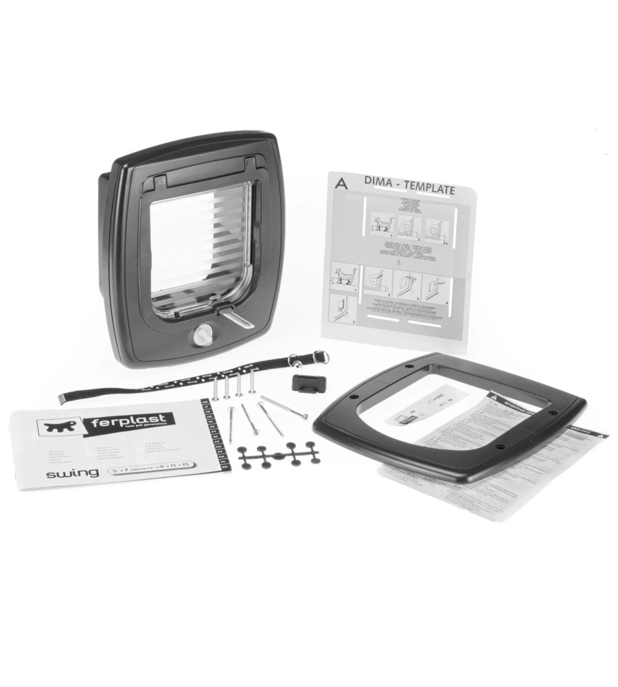 PORTINA PER GATTI SISTEMA MAGNETICO FERPLAST "SWING 7" CON CHIUSURA 4 VIE E PROTEZIONE ARIA IN PLASTICA BIANCO 22,5X10,4X25,2 CM