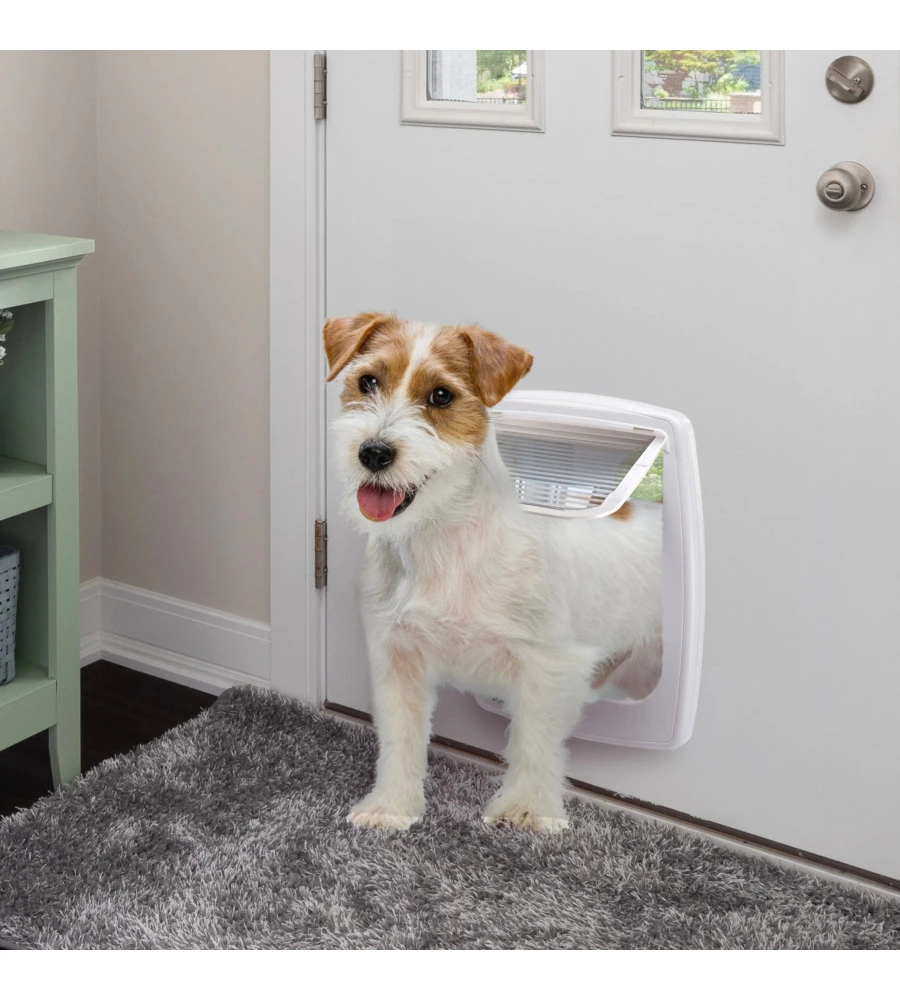 PORTINA PER GATTI GRANDI E CANI DI TAGLIA MEDIA FERPLAST "SWING 11" CON CHIUSURA 4 VIE E PROTEZIONE ARIA IN PLASTICA BIANCO 31X9,6X38,4 CM