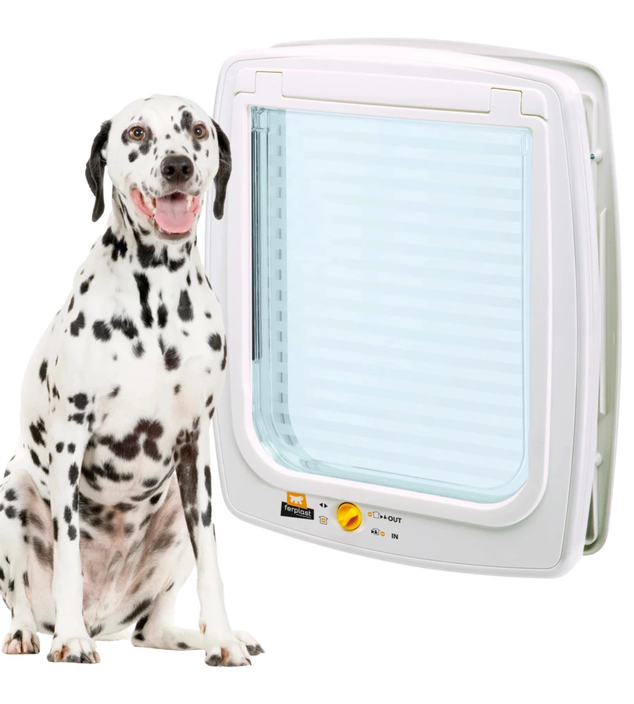 PORTINA PER CANI DI TAGLIA MEDIA E GRANDE FERPLAST "SWING 15" CON CHIUSURA 4 VIE E PROTEZIONE ARIA IN PLASTICA BIANCO 41,2X9,6X48,2 CM