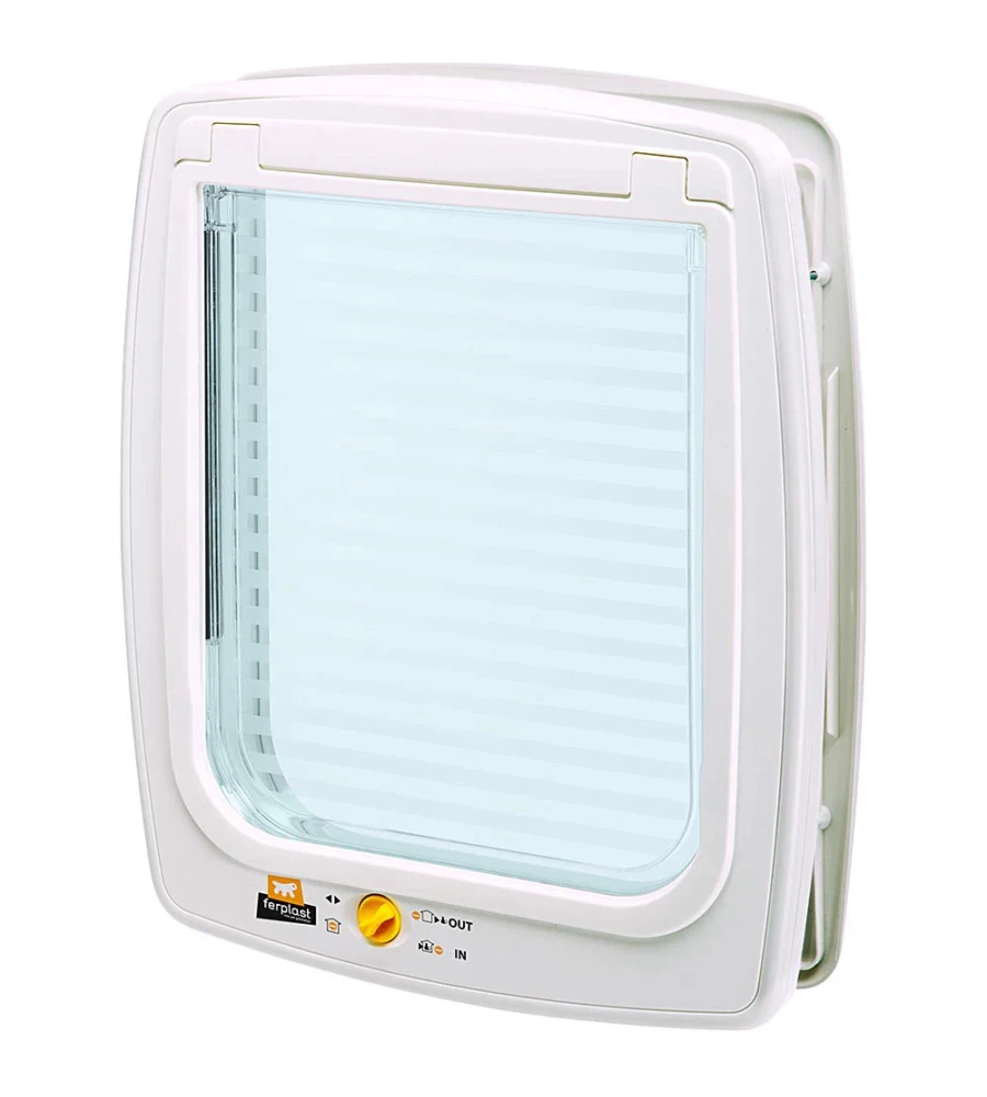 PORTINA PER CANI DI TAGLIA MEDIA E GRANDE FERPLAST "SWING 15" CON CHIUSURA 4 VIE E PROTEZIONE ARIA IN PLASTICA BIANCO 41,2X9,6X48,2 CM