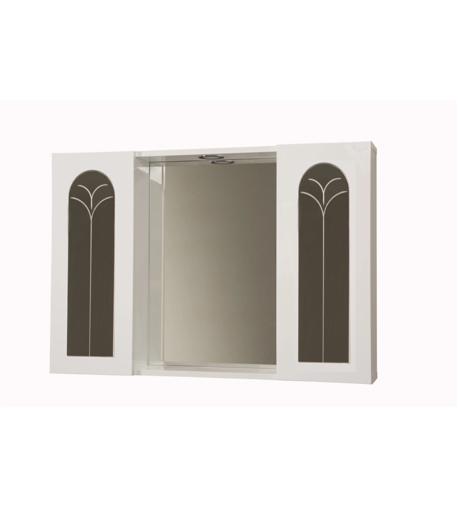 SPECCHIERA CON 2 ANTE E FARETTO LED, 92X64X16 CM