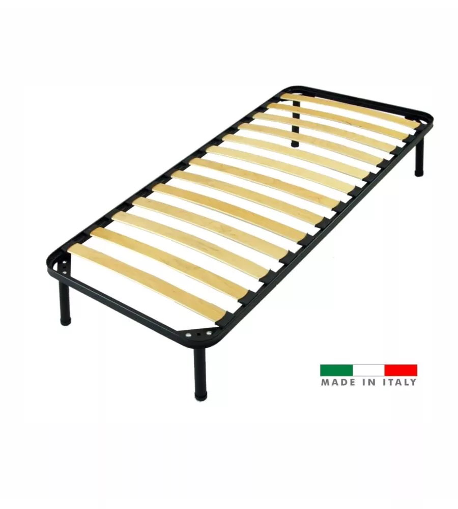 RETE SINGOLA CON 13 DOGHE IN LEGNO 80X190 CM
