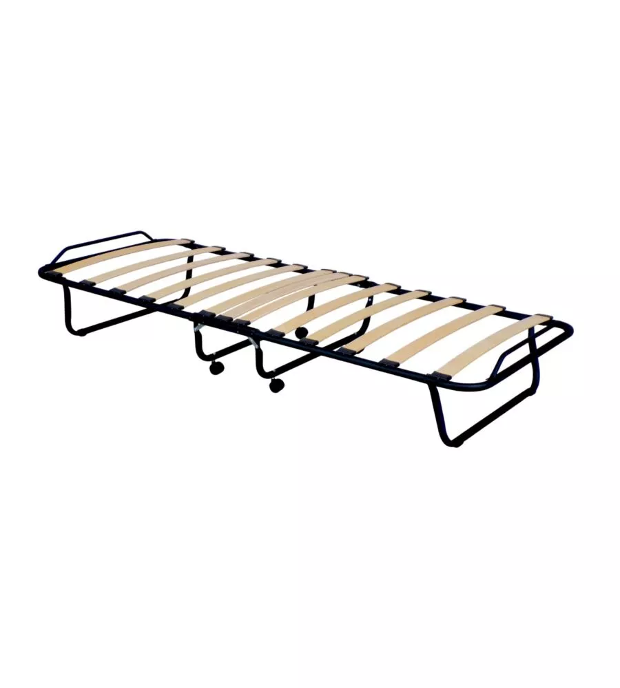 BRANDINA PIEGHEVOLE SOMNUS CON DOGHE IN LEGNO E MATERASSO 80X190 CM