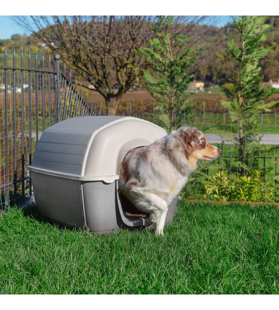 CUCCIA PER CANI DA ESTERNO FERPLAST "KENNY 03" IN RESINA GRIGIO 60X89X60 CM