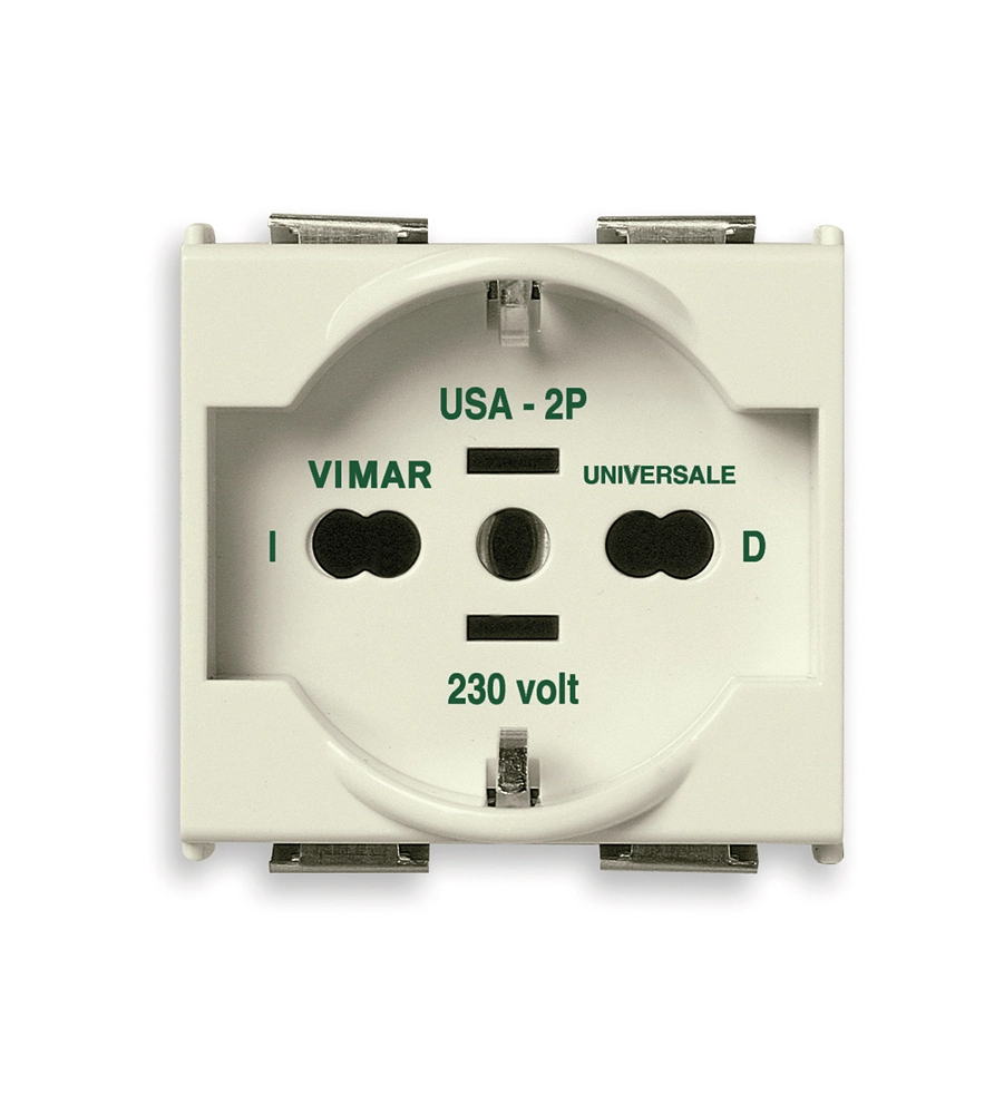 PRESA UNIVERSALE CON PLACCA E SUPPORTO IN BRONZO 2P+T 16A - VIMAR