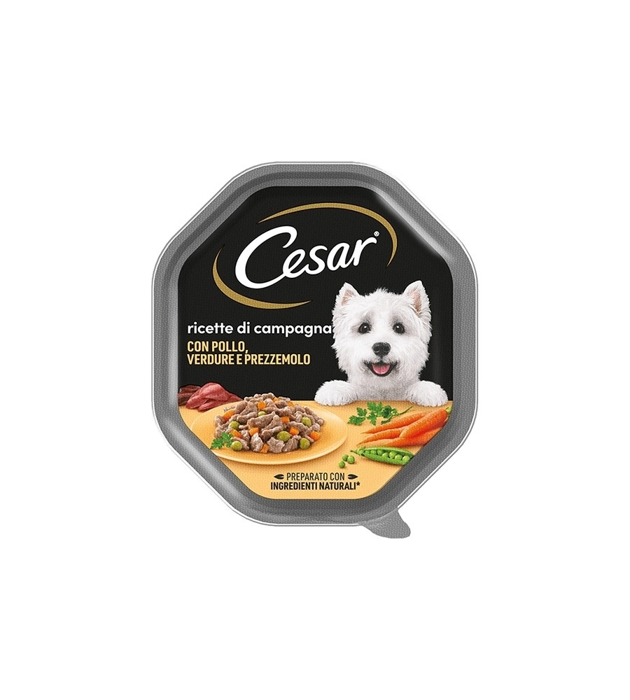 ALIMENTO UMIDO PER CANI CESAR "RICETTE DI CAMPAGNA" CON POLLO, VERDURE E PREZZEMOLO 150 GR