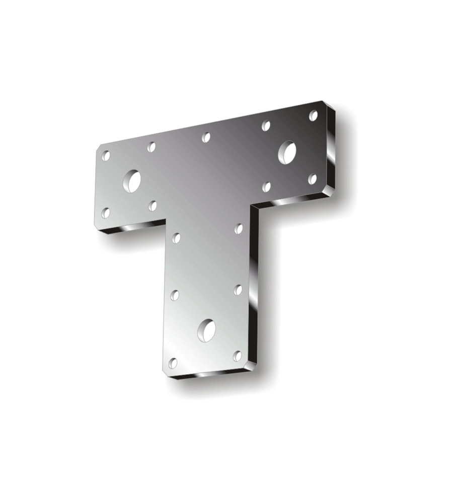 PIASTRA A "T" FORATA 80 X 68 X 38 MM.