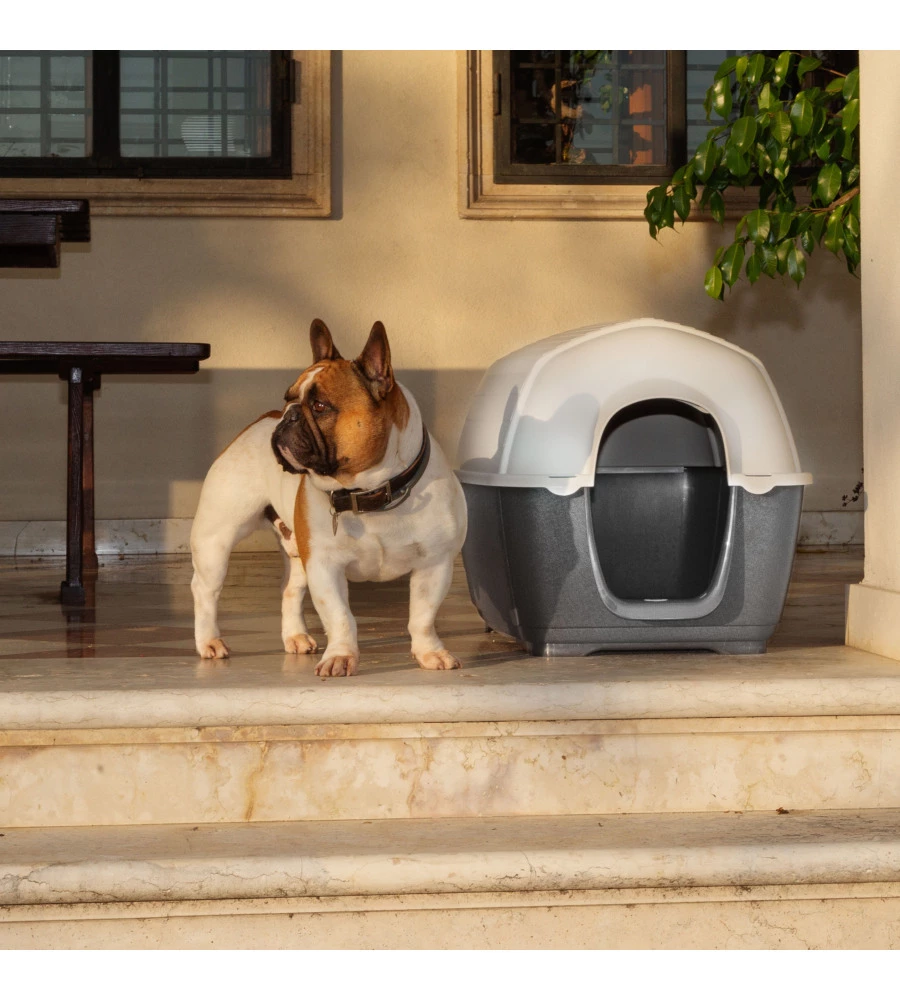 CUCCIA PER CANI DA ESTERNO FERPLAST "KENNY 01" IN RESINA GRIGIO 50X78X50 CM