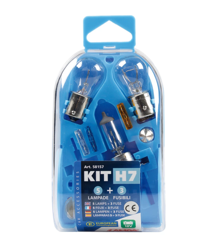 KIT LAMPADE DI RICAMBIO 8 PZ, ALOGENA H7 - 12V  58157