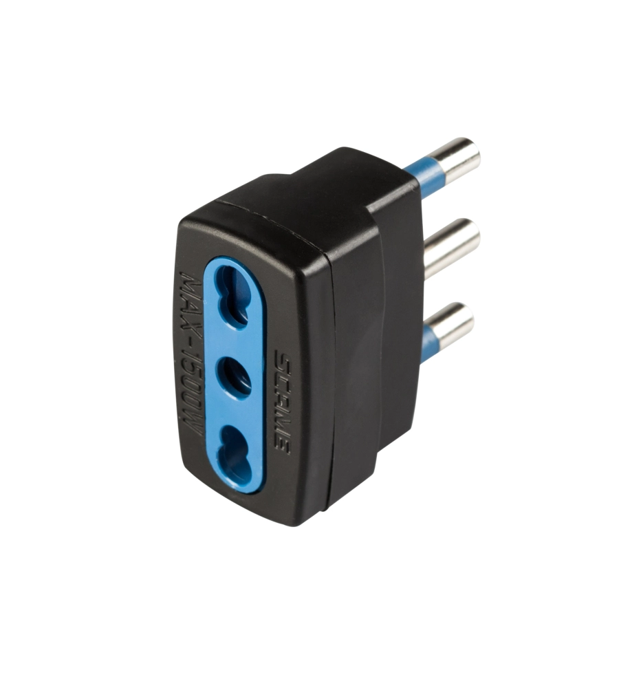 POLY POOL - ADATTATORE SPINA 16 A E PRESA BIVALENTE NERO