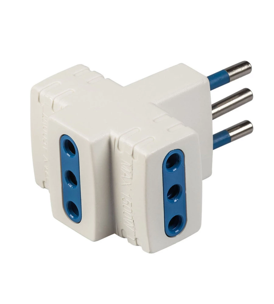 POLY POOL - ADATTATORE MULTIPLO SPINA E 4 PRESE 10 A BIANCO
