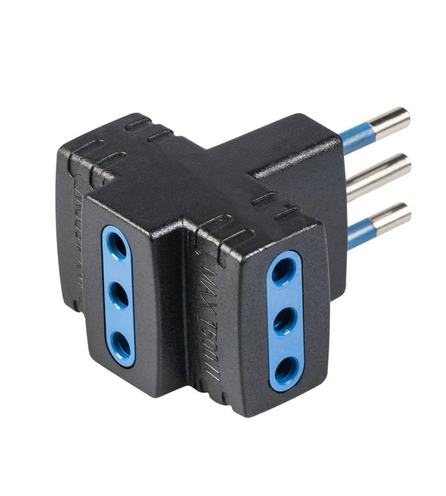 POLY POOL - ADATTATORE MULTIPLO SPINA E 4 PRESE 10 A NERO