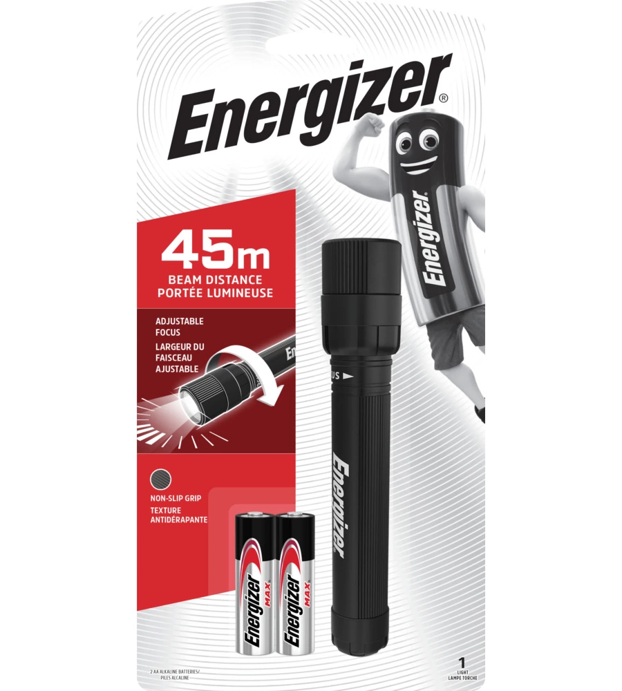 TORCIA A BATTERIA ENERGIZER "X-FOCUS" 50 LUMES E 2 BATTERIE AA