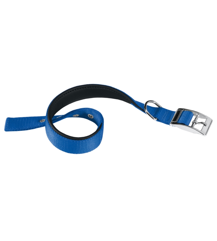 COLLARE IN NYLON C20/43 IMBOTTITO PER CANE DI COLORE BLU.