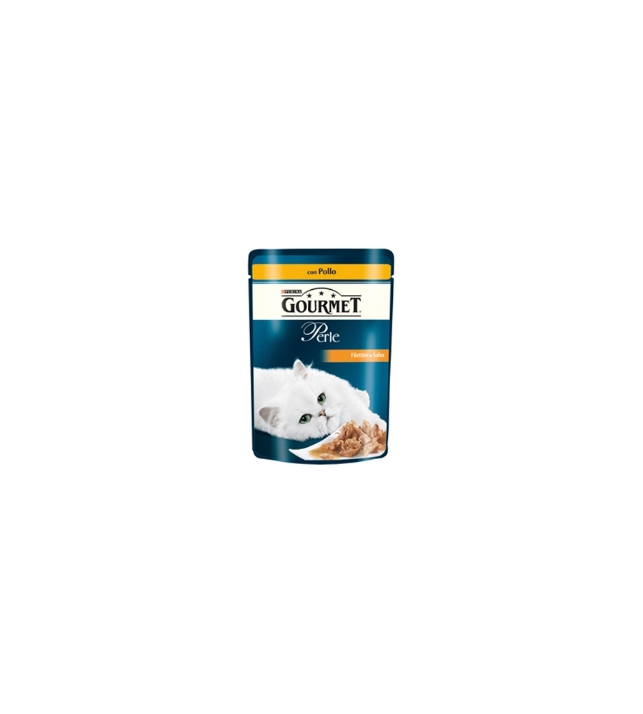 GOURMET PERLE - ALIMENTO UMIDO PER GATTO, FILETTINI IN SALSA CON POLLO.