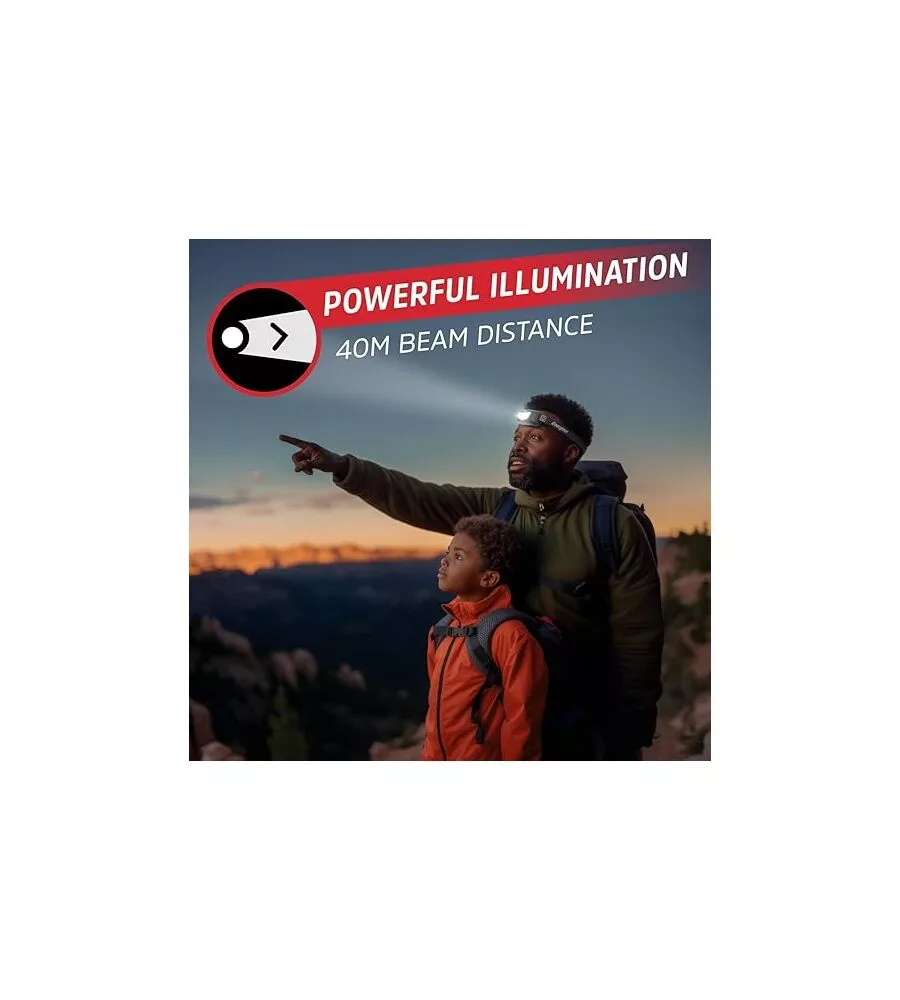 TORCIA FRONTALE ENERGIZER "UNIVERSAL + HEADLAMP" 100 LUMENS E 2 BATTERIE AAA