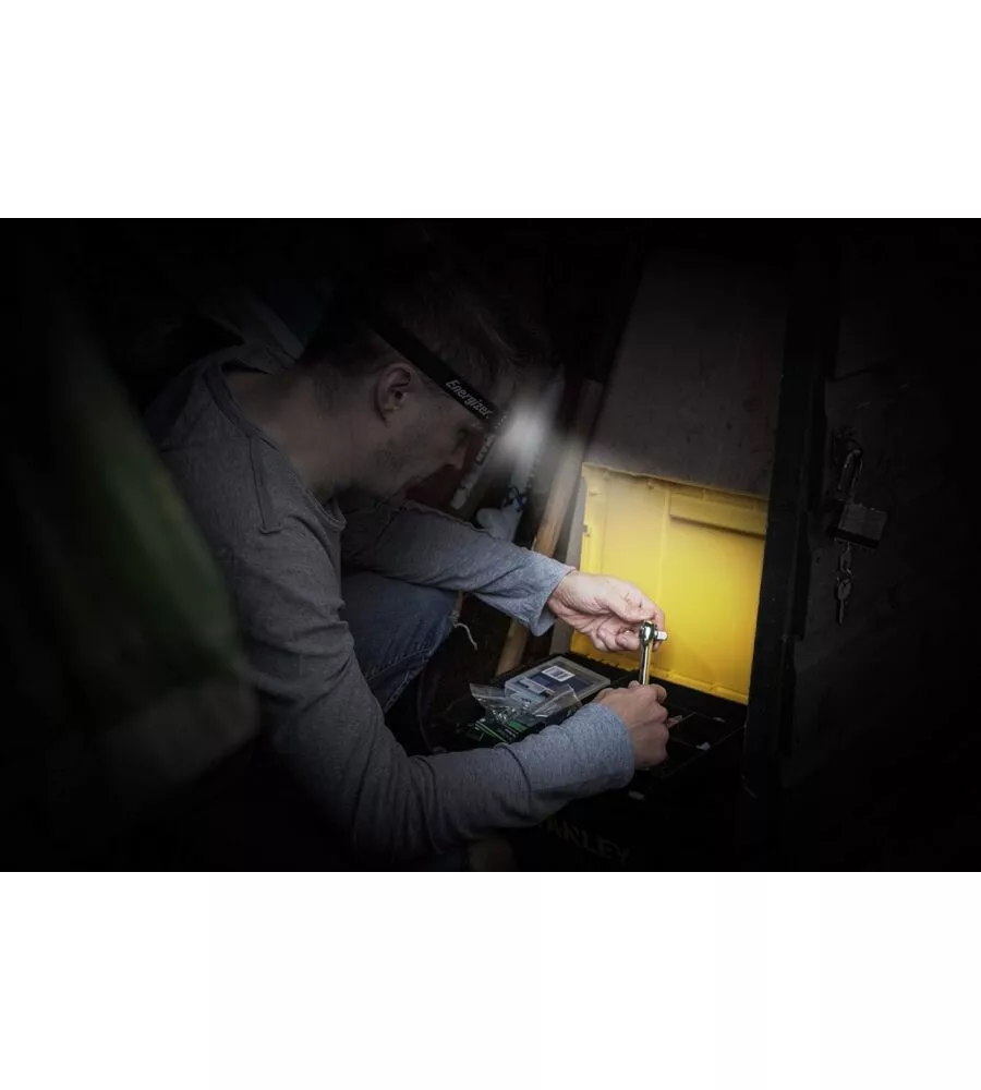 TORCIA FRONTALE ENERGIZER "UNIVERSAL + HEADLAMP" 100 LUMENS E 2 BATTERIE AAA