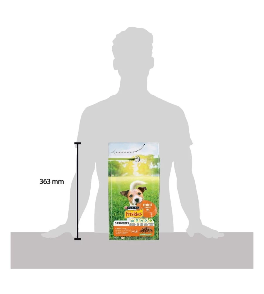 CROCCHETTE PER CANI PURINA FRISKIES "MINI MENU" ADULTO DI TAGLIA PICCOLA CON POLLO 1,5 KG