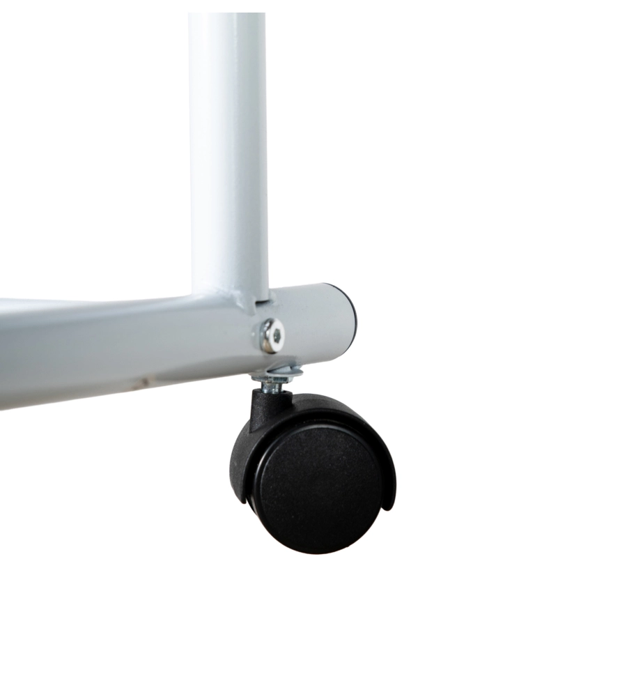 STENDER APPENDIABITI DOPPIO ESTENSIBILE BELLAHOME CON RUOTE IN METALLO BIANCO 45X90X104/170 CM