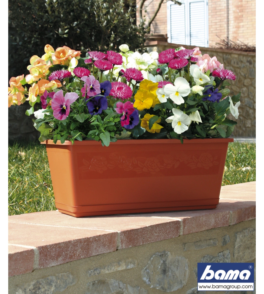 FIORIERA BALCONELLA CM 50 C/SOTTOVASO TERRACOTTA
