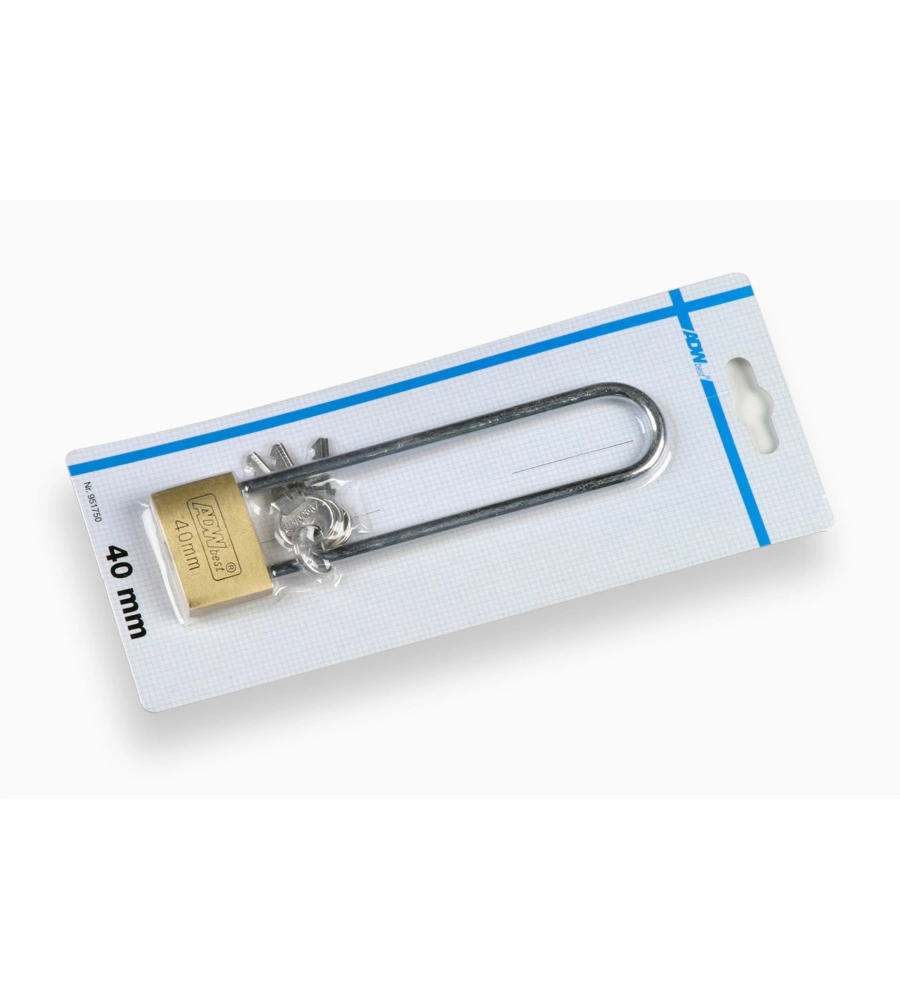 LUCCHETTO OTTONE ARCO LUNGO 40 MM.