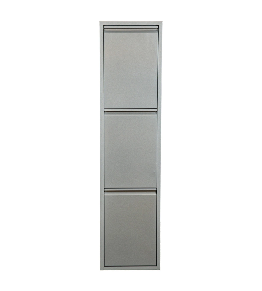 MOBILECO 3 SECCHI 18 LITRI ACCIAIO GRIGIO, 34X25X136 CM