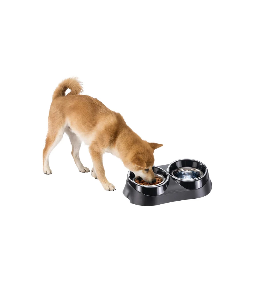 PORTACIOTOLE E CIOTOLE PER CANI E GATTI "DUO FEED 03", 47X25X13 CM - FERPLAST