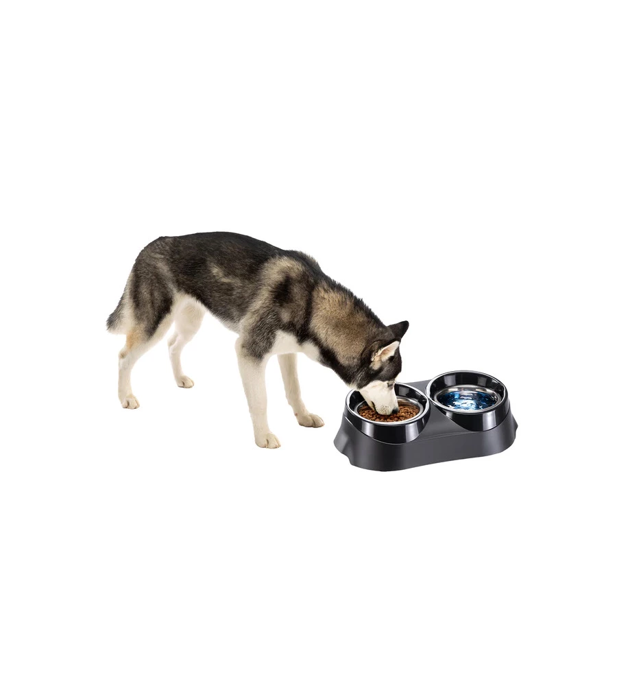 PORTACIOTOLE E CIOTOLE PER CANI E GATTI "DUO FEED 05", 60,5X31,5X18 CM - FERPLAST