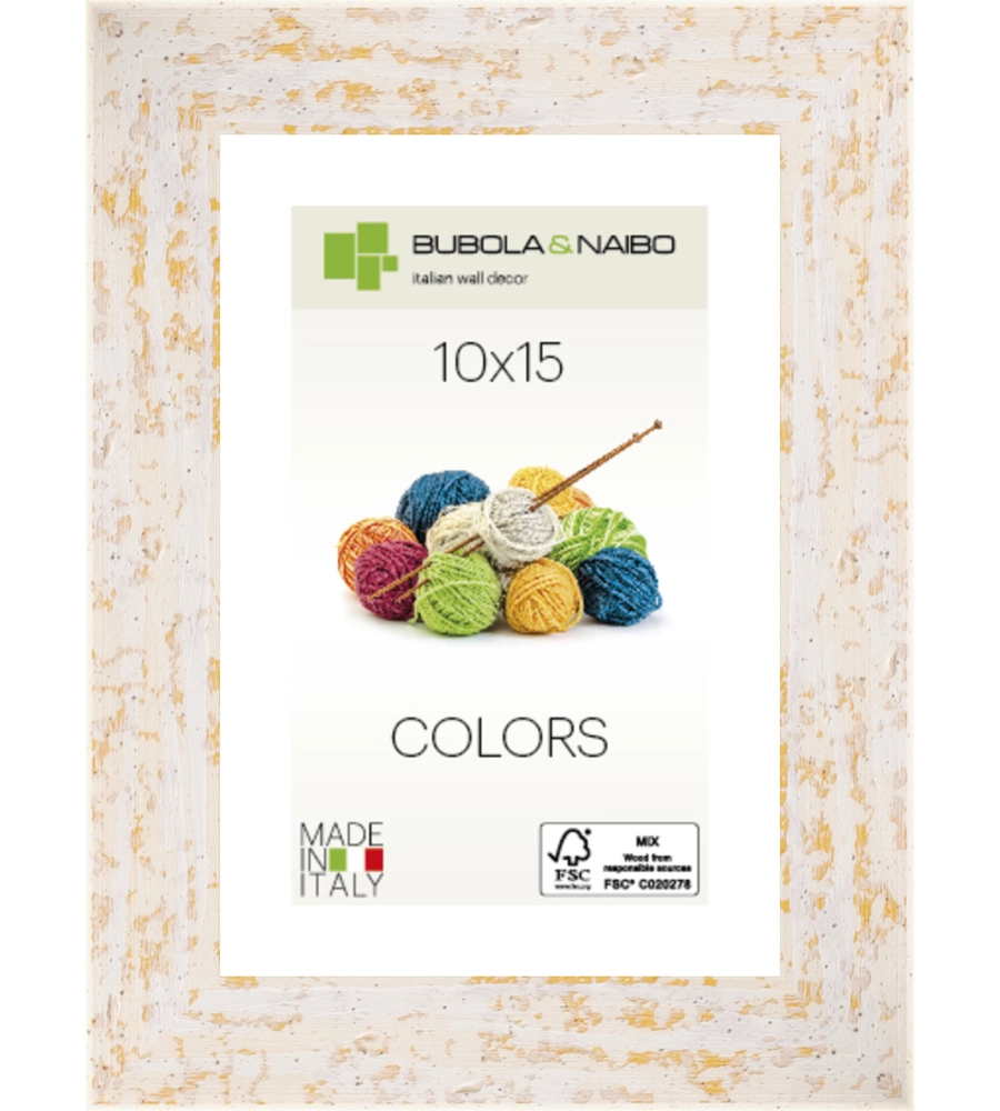 CORNICE IN LEGNO COLORE BIANCO "ANDY" - 10 x 15 CM