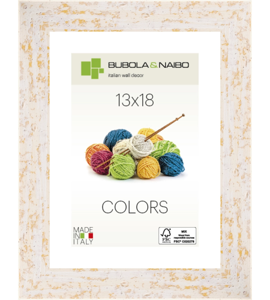 CORNICE IN LEGNO COLORE BIANCO "ANDY" - 13 x 18 CM