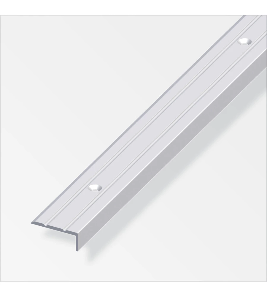 PROFILO TERMINALE  25 x 20  ALLUMINIO ARGENTO   FORATO  1 METRO.