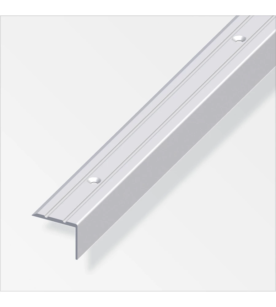PROFILI PER SCALE 25 x 20 ALLUMINIO ARGENTO FORATO 1 METRO.
