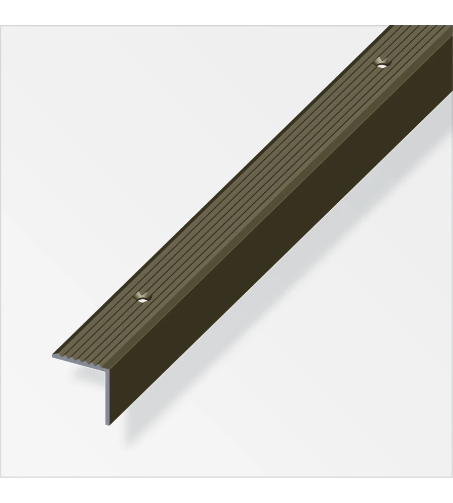 PROFILO PER SCALA 19x20  ALLUMINIO BRONZO FORATO