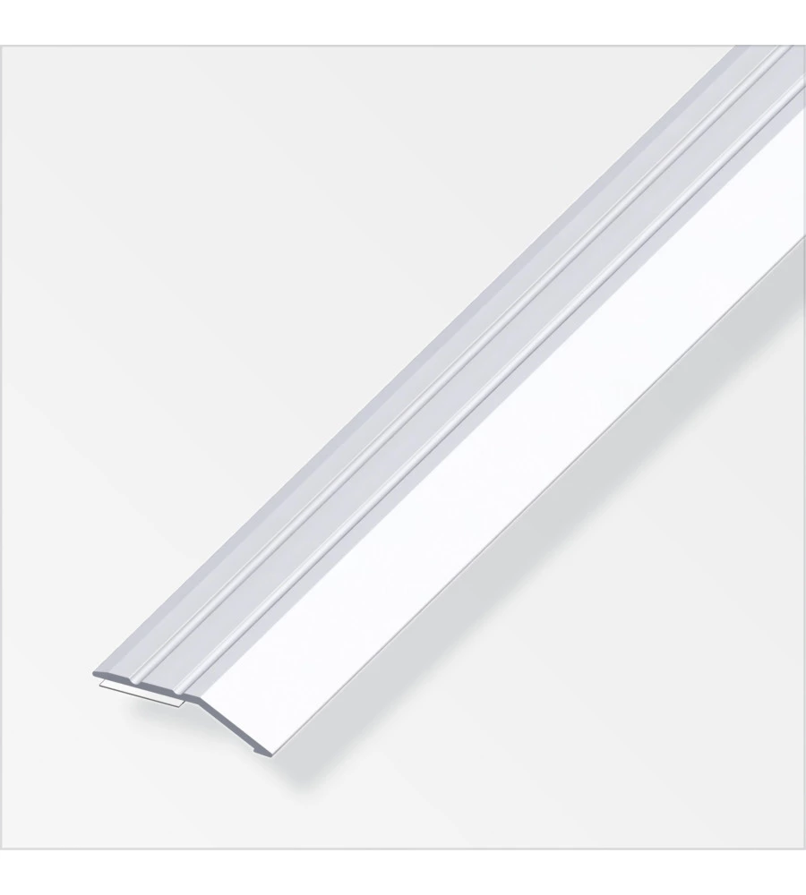 TERMINALE  30 x 5  ALLUMINIO ARGENTO  AUTOADESIVO   1 METRO.