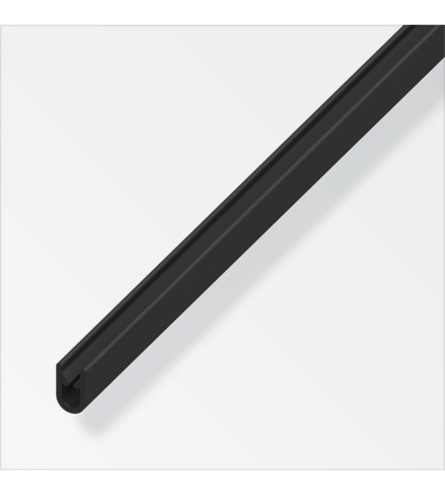 PROFILO PROTEZIONE BORDO 9,5x6,5 PVC NERO - 2,5 METRI.