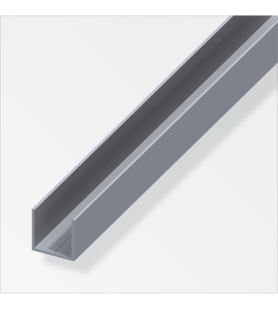 PROFILO AD "U" 23.5 IN ALLUMINIO NATURALE - 2,5 METRI.