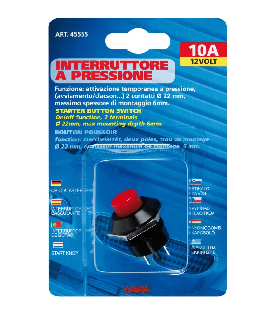 INTERRUTTORE A PRESS.10A-12V  45555