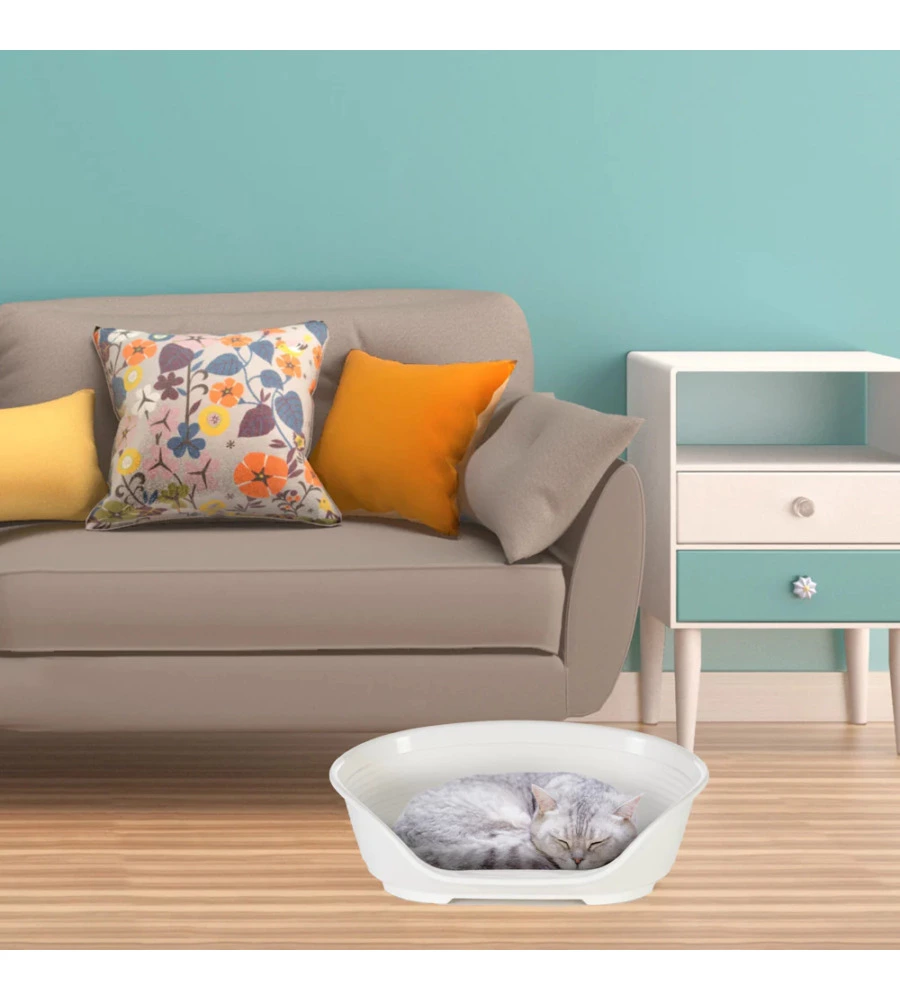 CUCCIA DA INTERNO PER CANI E GATTI "SIESTA DELUXE 2" BIANCO, 49X36X17,5 CM - FERPLAST