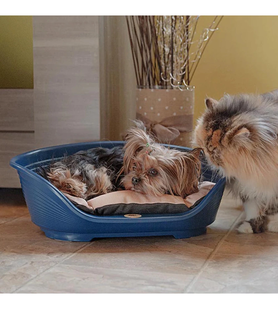 CUCCIA DA INTERNO PER CANI E GATTI "SIESTA DELUXE 2" BLU, 49X36X17,5 CM - FERPLAST