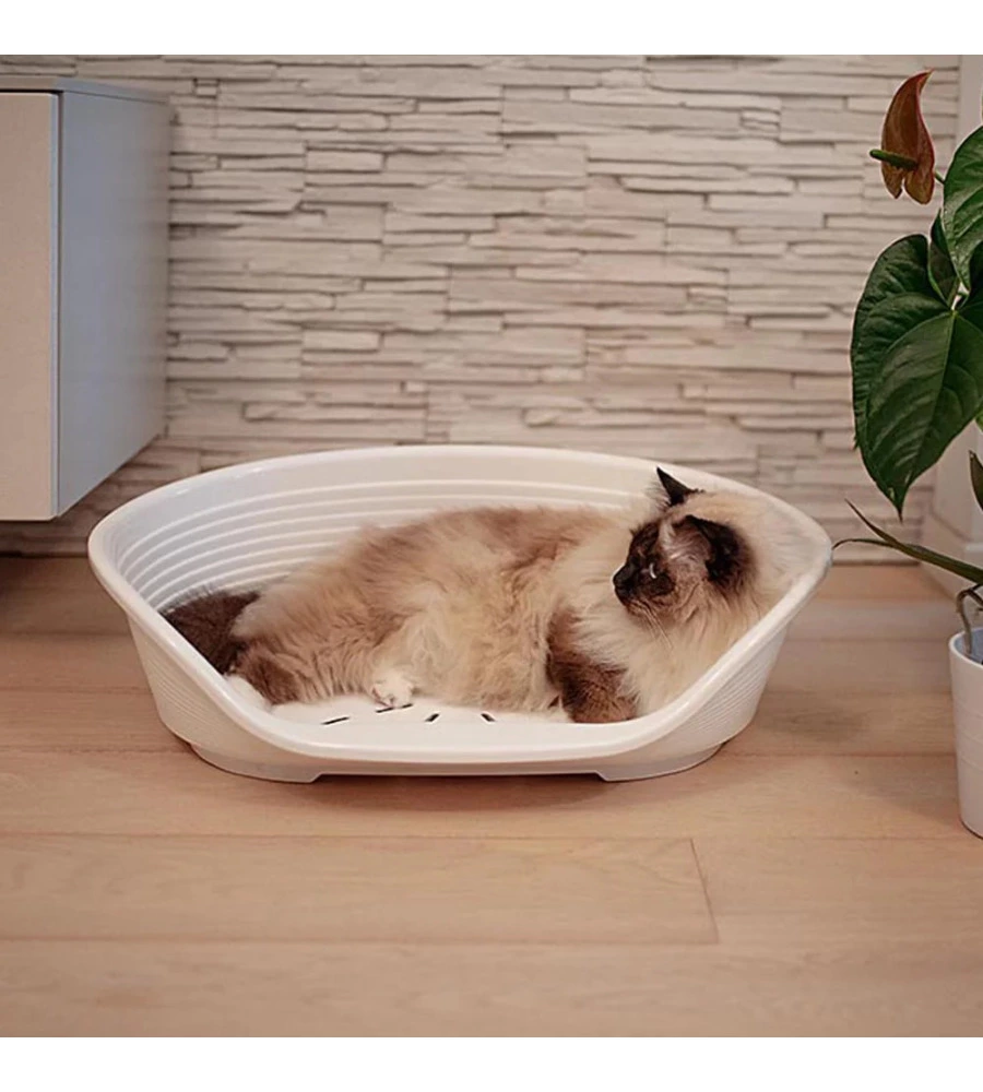 CUCCIA DA INTERNO PER CANI E GATTI "SIESTA DELUXE 4" BIANCO, 61,5X45X21,5 CM - FERPLAST